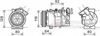 VAN WEZEL 4300k492 -  Компрессор, кондиционер